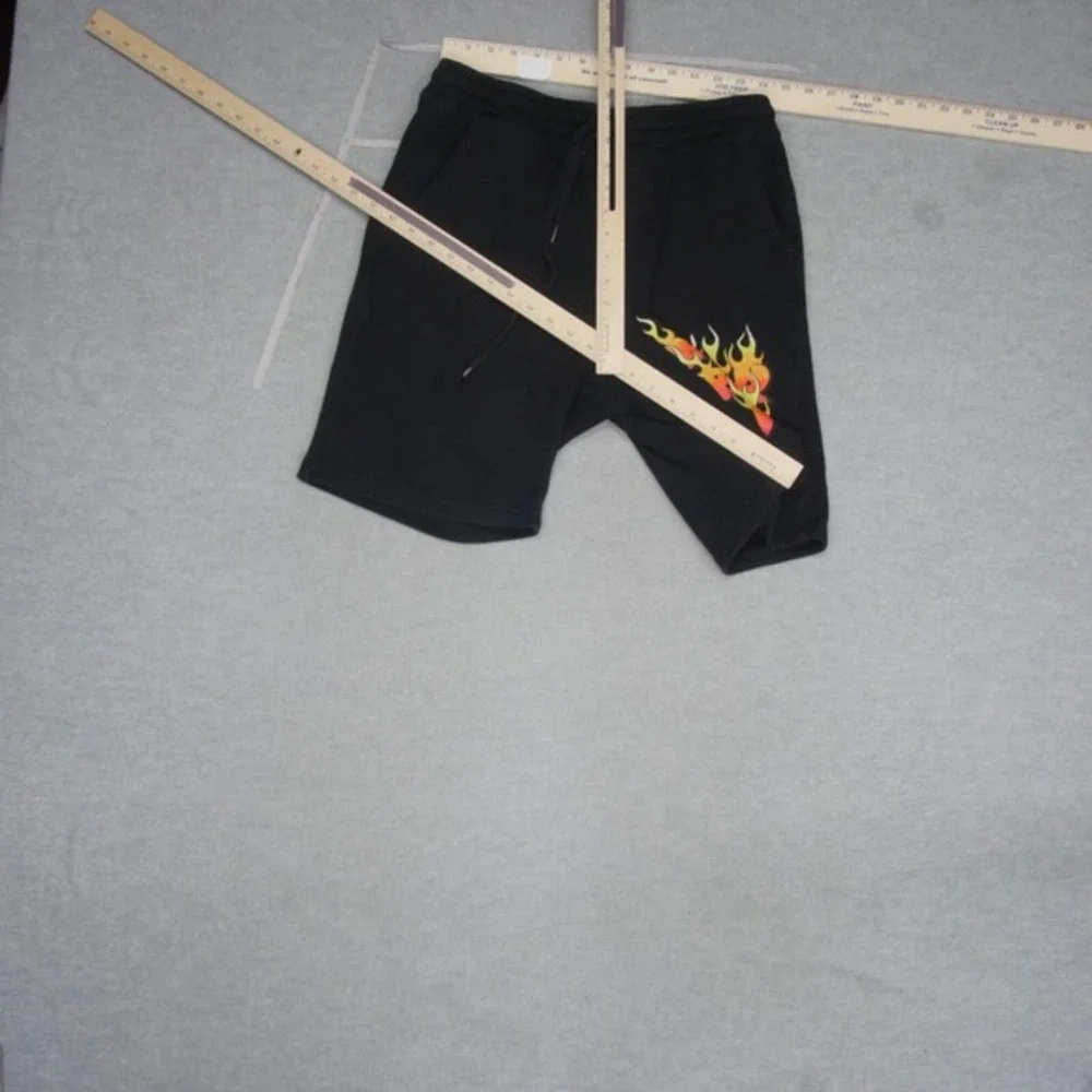 Never‎ Broke Again Men Activewear Shorts Medium Black Sweats Fire Flame Logo